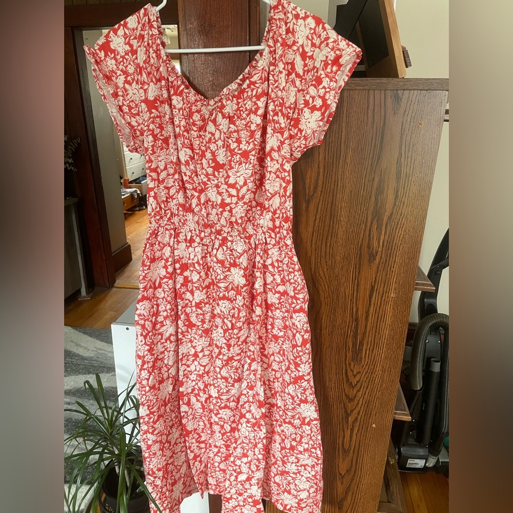 Universal Thread Red and White Flutter Sleeve Sundress